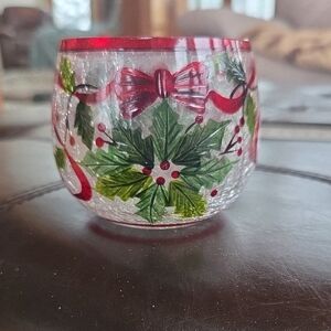 Holiday Glass Candle Holder